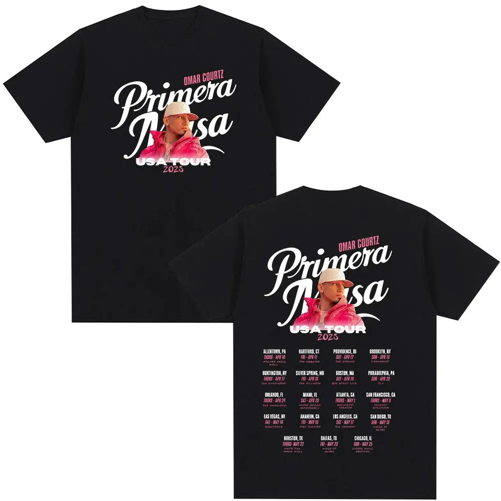 Rapper Omar Courtz Primera Musa 2025 Graphic T-shirts Men Women Vintage 90s Hip Hop Gothic T Shirt Summer Tops Oversized T-shirt