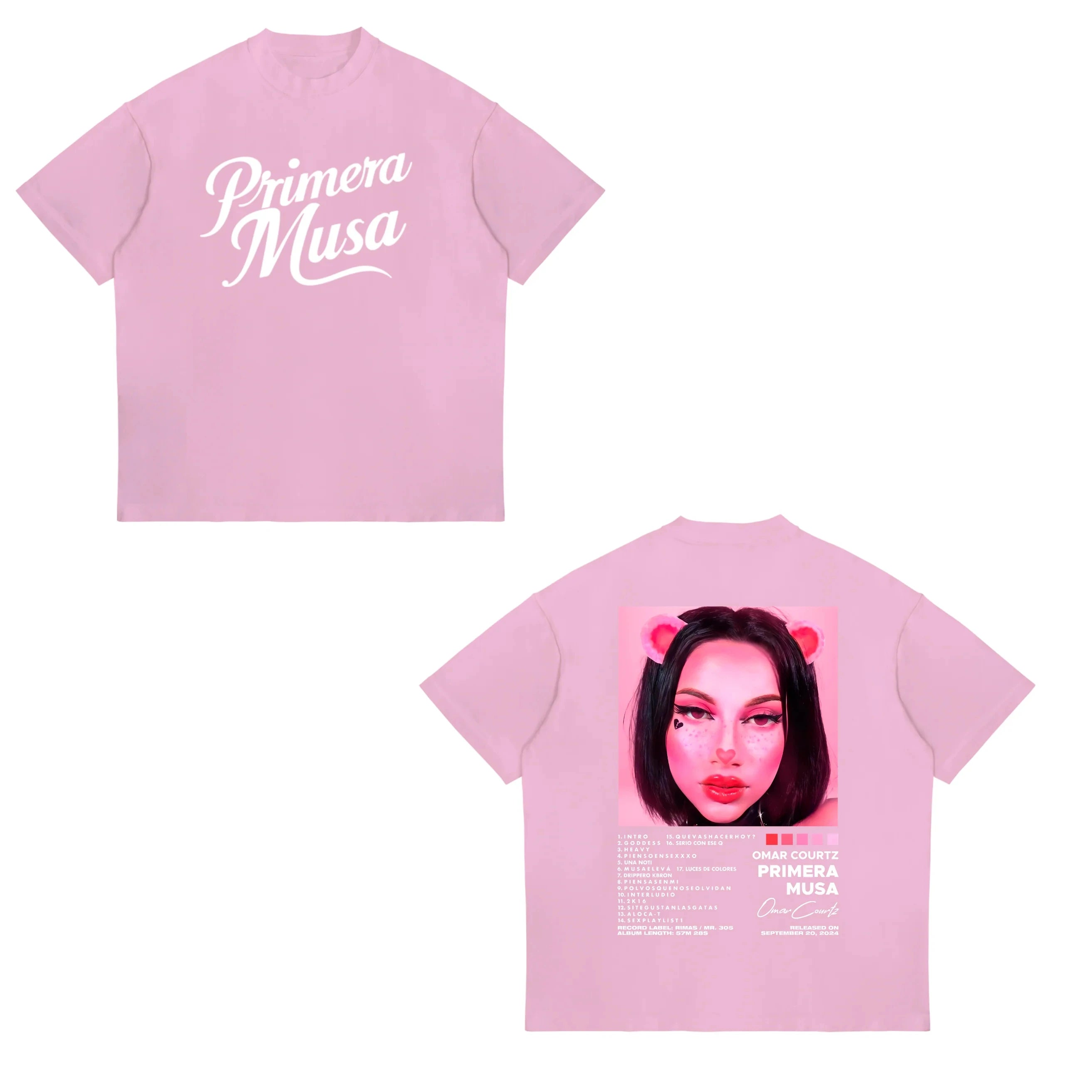 Singer Omar Courtz Primera Musa Tour 2025 New T-shirt Men Women Fashion Harajuku T Shirt Vintage Oversized Cotton T-shirts