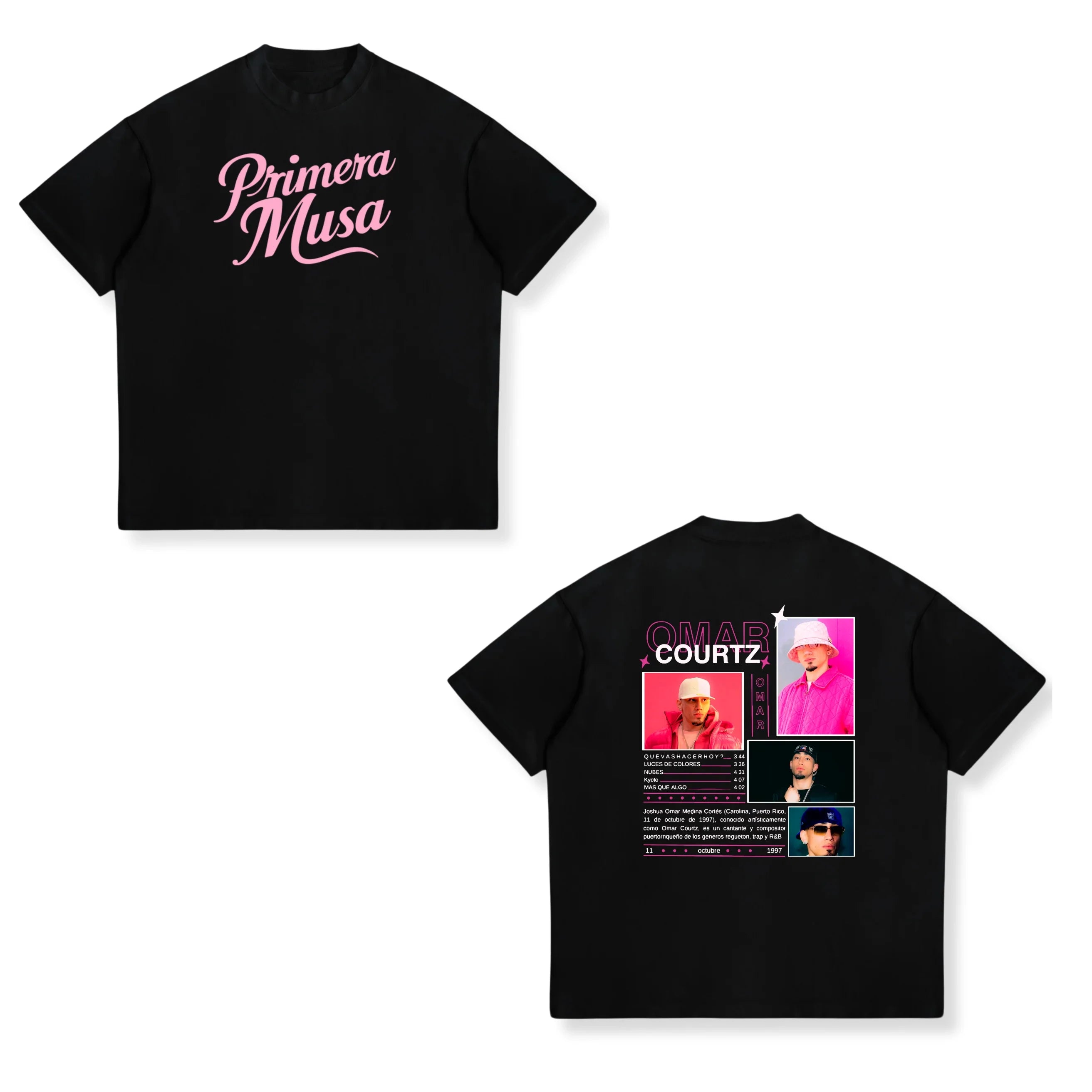 Singer Omar Courtz Primera Musa Tour 2025 New T-shirt Men Women Fashion Harajuku T Shirt Vintage Oversized Cotton T-shirts
