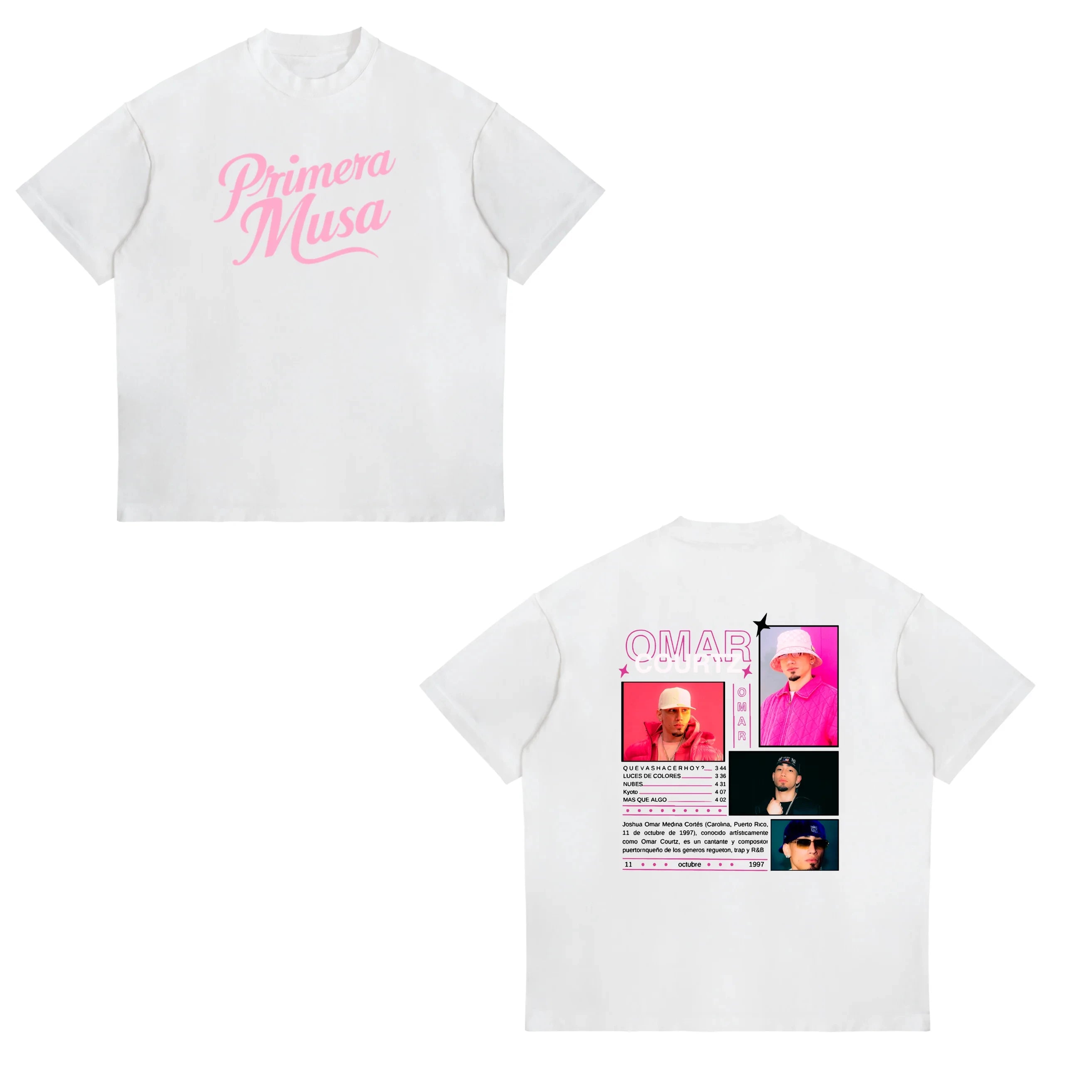 Singer Omar Courtz Primera Musa Tour 2025 New T-shirt Men Women Fashion Harajuku T Shirt Vintage Oversized Cotton T-shirts