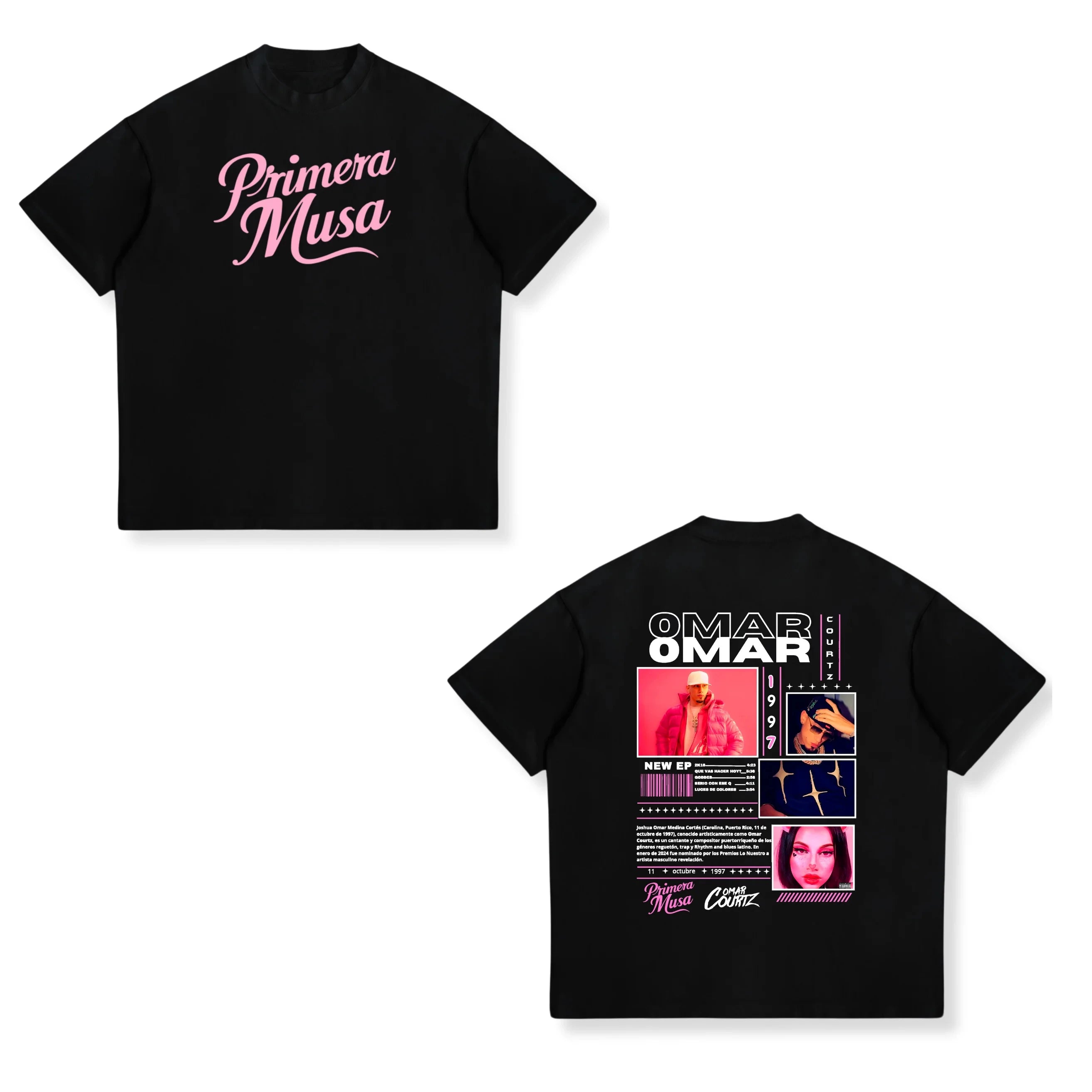 Singer Omar Courtz Primera Musa Tour 2025 New T-shirt Men Women Fashion Harajuku T Shirt Vintage Oversized Cotton T-shirts