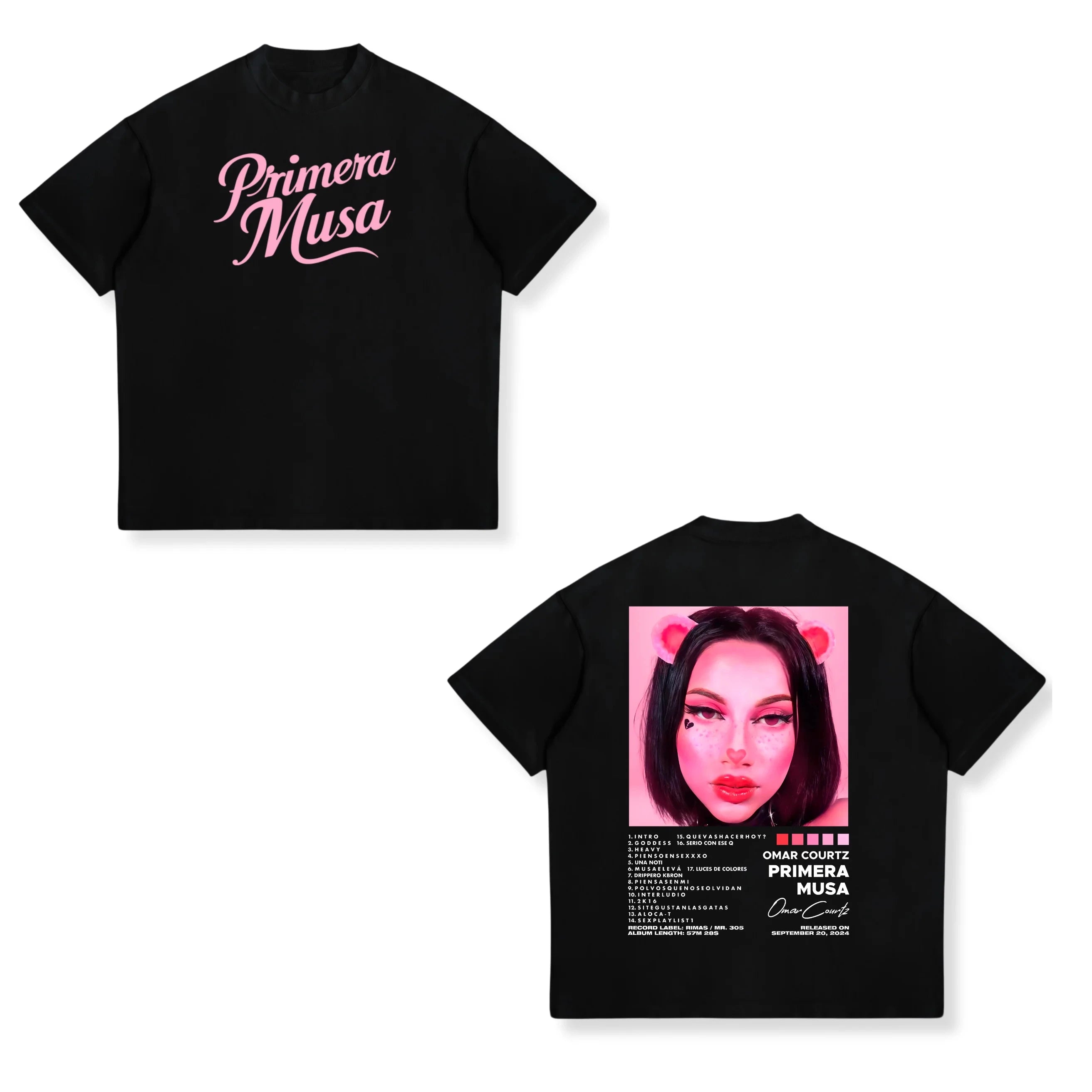 Singer Omar Courtz Primera Musa Tour 2025 New T-shirt Men Women Fashion Harajuku T Shirt Vintage Oversized Cotton T-shirts