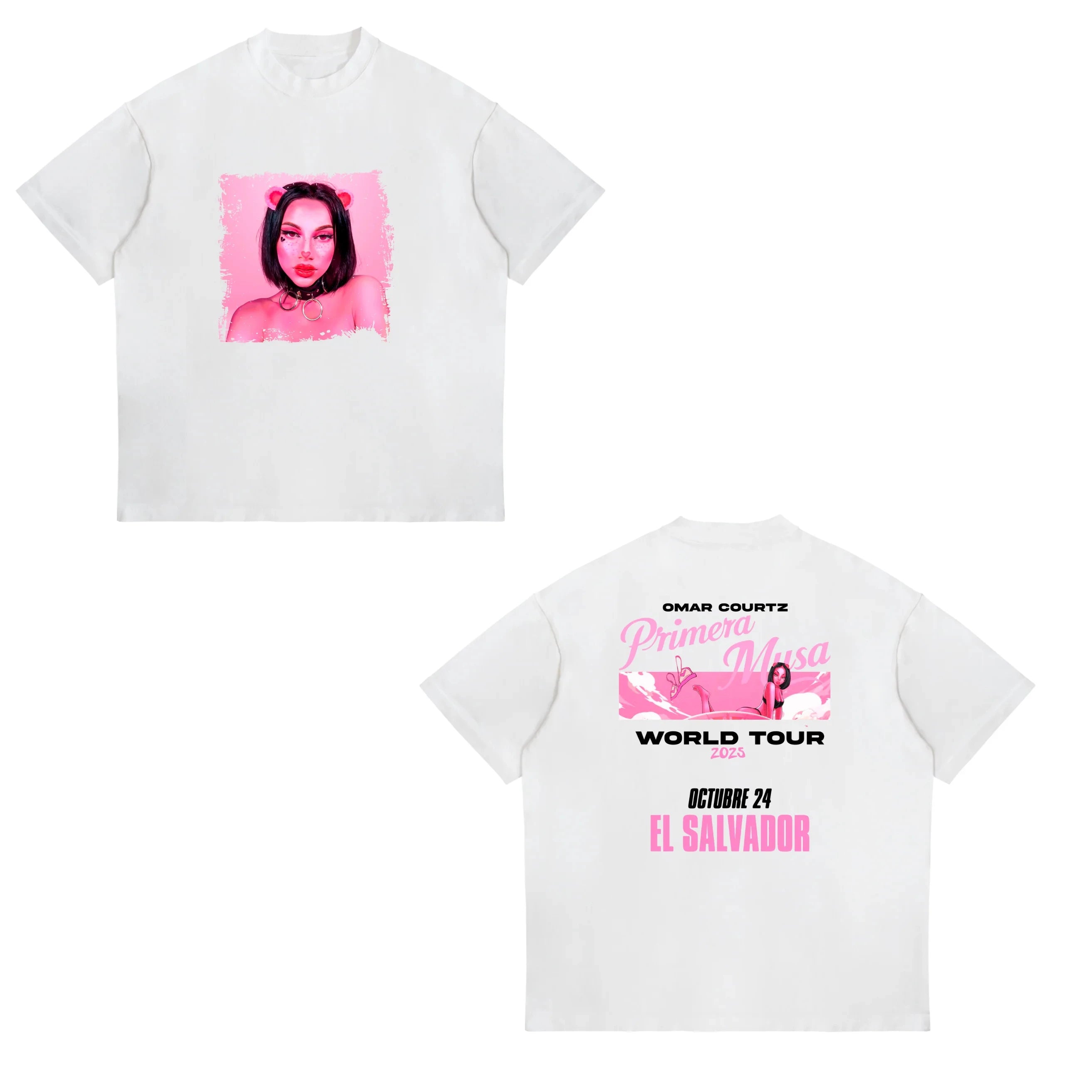 Singer Omar Courtz Primera Musa Tour 2025 New T-shirt Men Women Fashion Harajuku T Shirt Vintage Oversized Cotton T-shirts